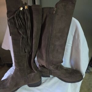 Boots Dark Brown Over the Knee Suede Boots